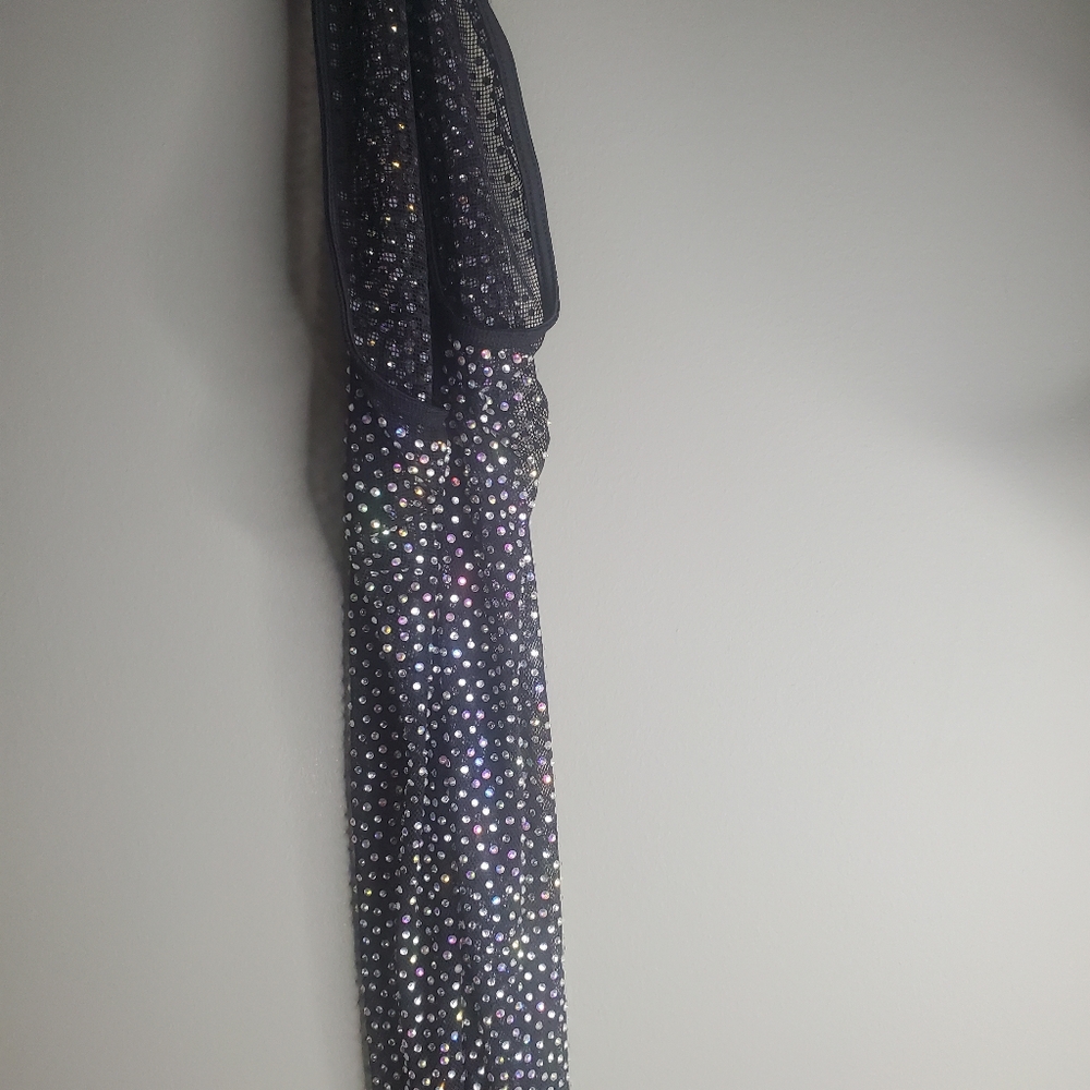 Black mesh dress with Iridescent rhinestones. Never worn new with tags size XXL - Picture 7 of 10